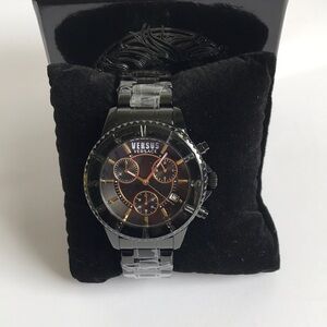 New Authentic VERSUS Versace Tokyo Chronograph Sport Watch – Black